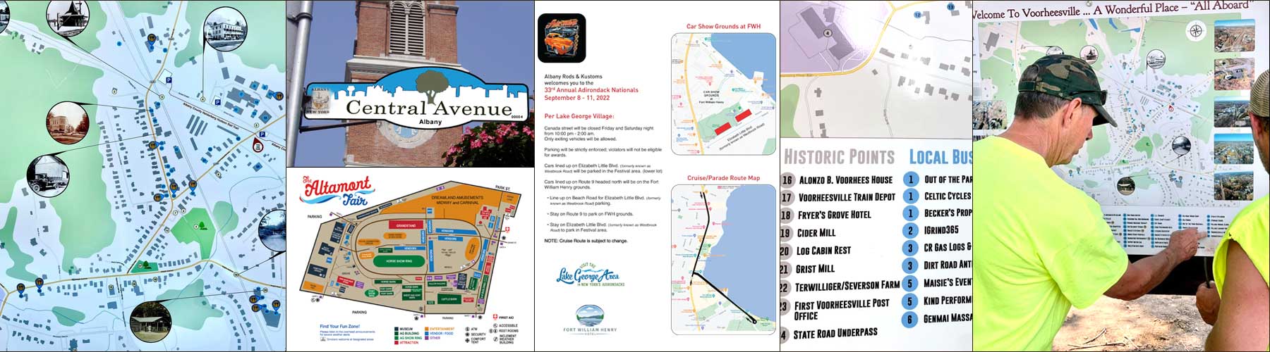 Wayfinding, Maps and Signage of the Albany County Rail Trail at the entrance in Voorheesville, NY by Shufelt Group